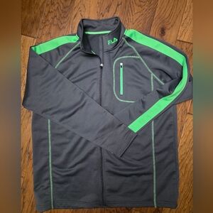Fila Performance Jacket Gray and Green Athletic Design